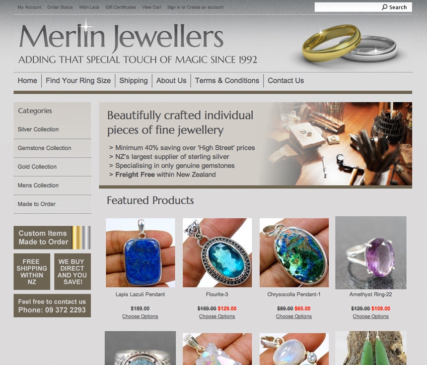 NZ jewellery website
