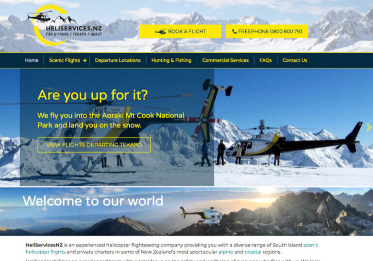Heliservices West Coast website design