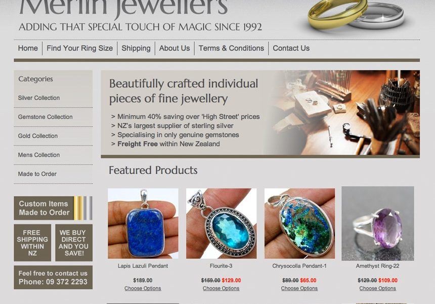 NZ jewellery website