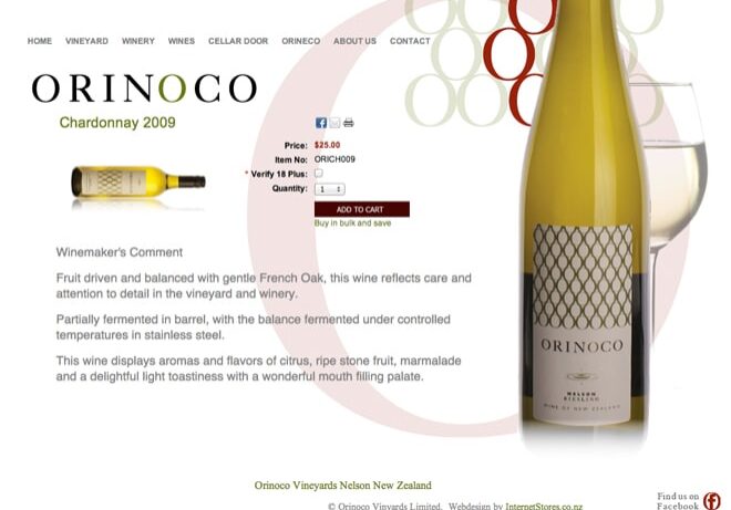Orinoco wine online shop design