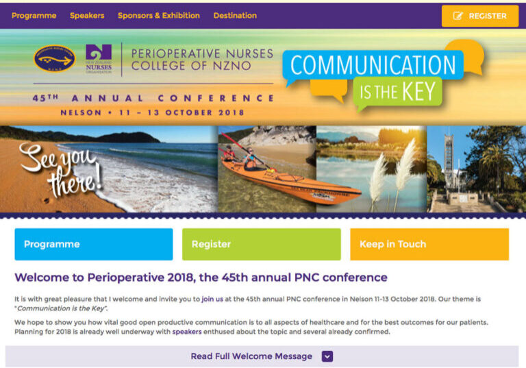 Periop Nelson 2018 website design