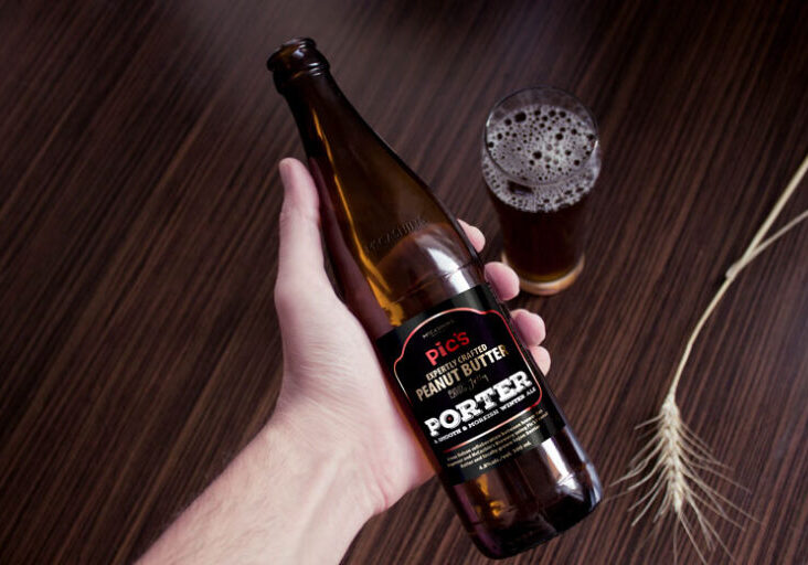 Pic's Peanut Butter Macashins beer label design